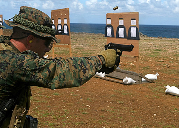Force Recon Marines with M9a1 pistol