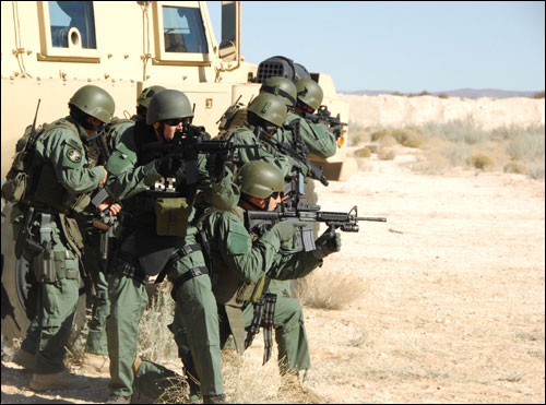 The SWAT team of the FBI's El Paso division pictured during a training