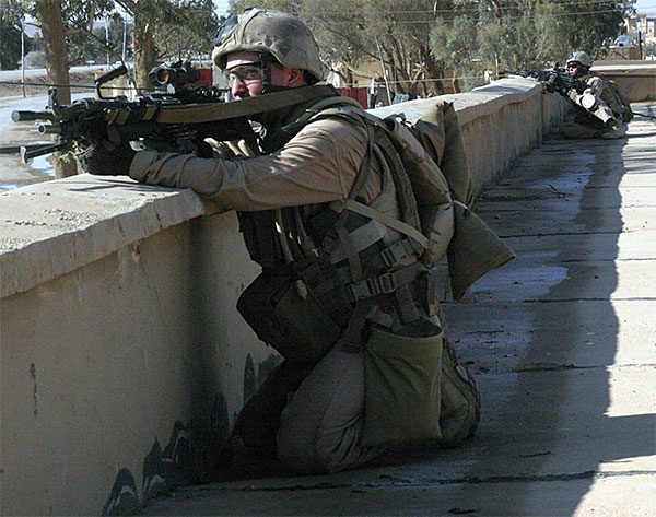 US Marine with M249