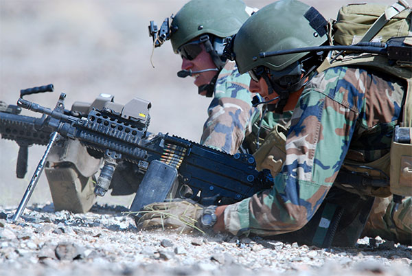 Navy SEAL Armed With MK 46 Machine Gun