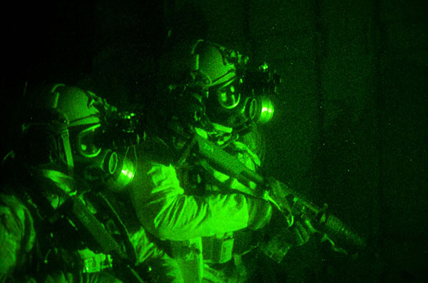 Special Forces wearing respirators
