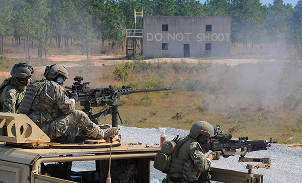 Army Special Forces Firing Machine Guns