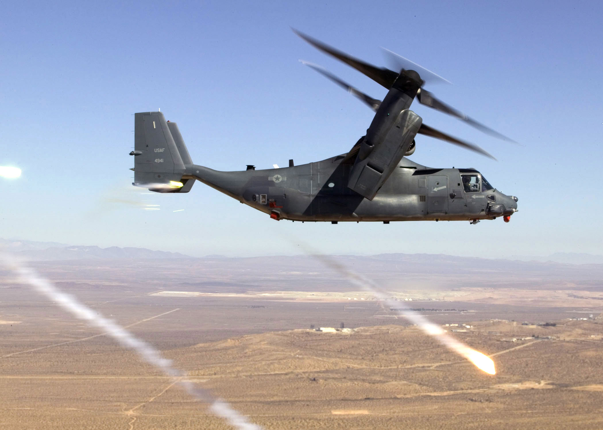 CV-22 - Flares -   USAF Special Operations Photo