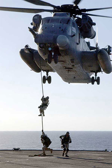 MH-53j Pavelow III rope ladder extraction.
