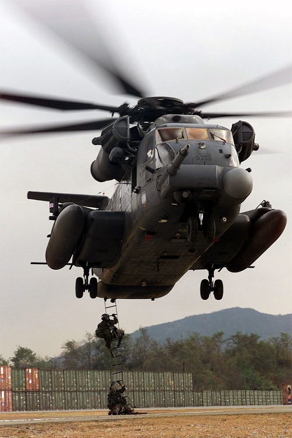 MH-53j Pavelow III rope ladder extraction.