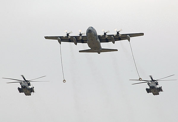 mc-130p and mh-53j helicopters