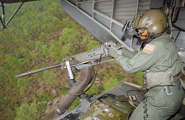 m2 machine gun on helicopter