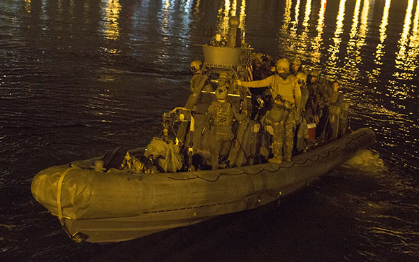 Marine Raiders aboard a NSW RHIB