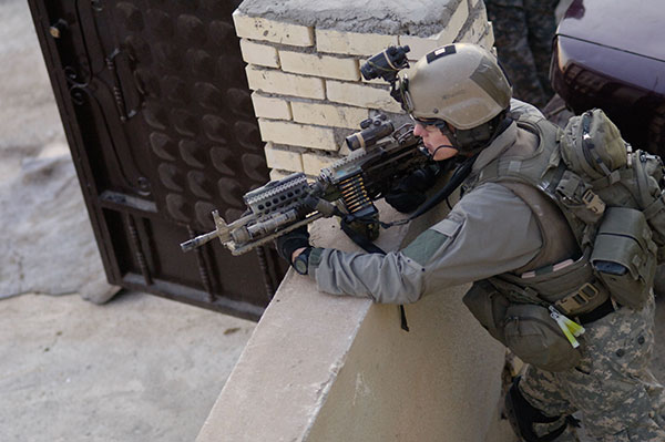 Ranger armed with Mk46 machine gun